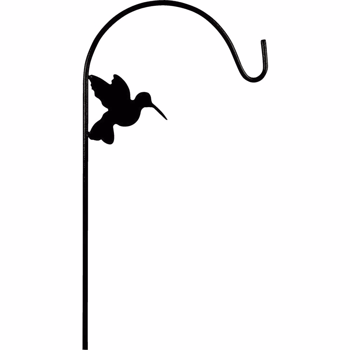 American Gardenworks 65 In. Black Steel Shepherd Hook with Hummingbird