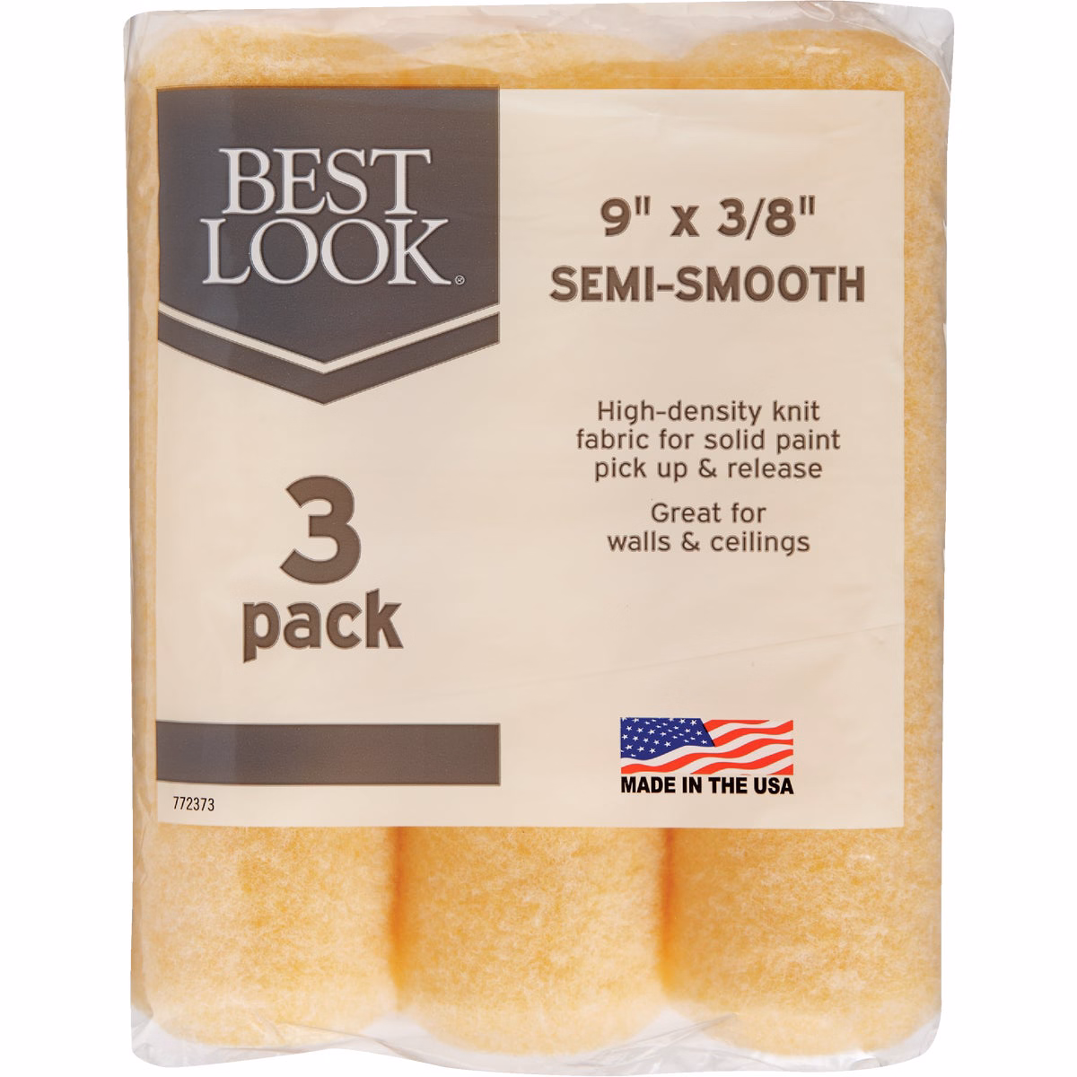 Best Look 9 In. x 3/8 In. Knit Fabric Roller Cover (3-Pack)