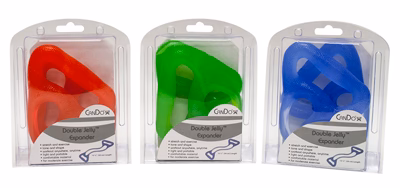 CanDo Jelly Expander Double Exerciser, 3-Piece Set (red, green, blue)