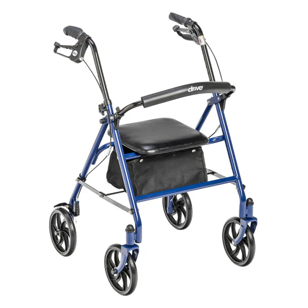 Durable 4 Wheel Rollator with 7.5″ Casters (Blue)