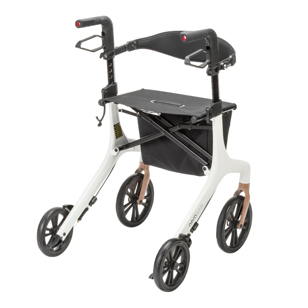 AeroWalk Ultra-Lite Rollator, Tall (White)