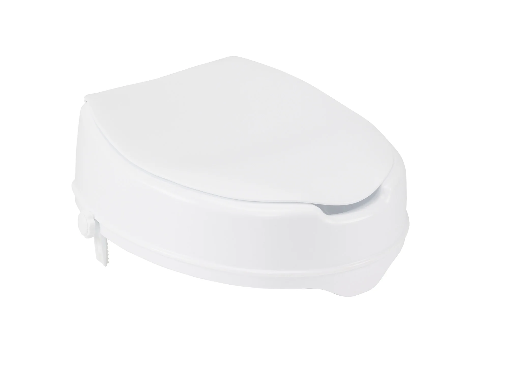 Raised Toilet Seat with Lock and Lid, 4″