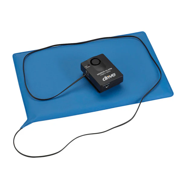 Drive Medical Pressure Sensitive Bed Chair Patient Alarm with Reset Button, 11″ x 30″ Bed Pad