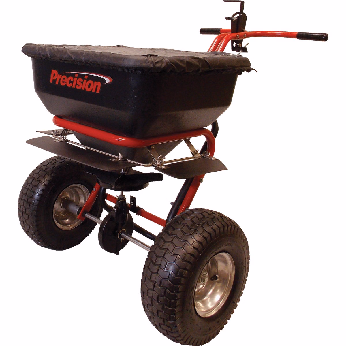 Precision 130 Lb. T-Handle Direct Drive Ice Melt Spreader with Cover