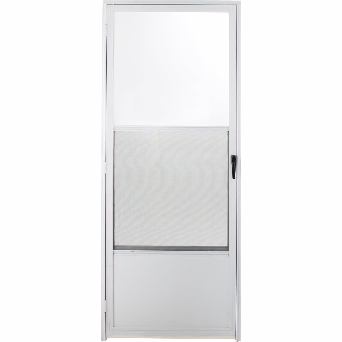 Croft Imperial Style 32 In. W x 80 In. H x 1 In. Thick Right Hinge White Self-Storing Aluminum Storm Door