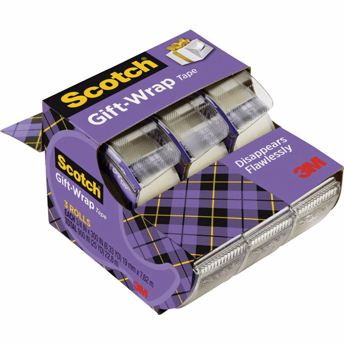 Scotch GiftWrap Tape, 3/4 In. x 300 In. (3-Pack)