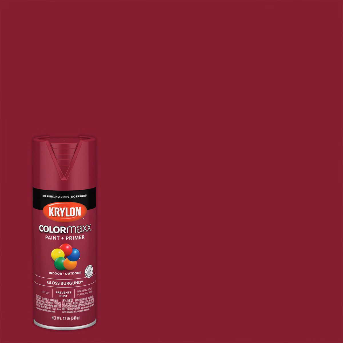 Krylon ColorMaxx12 Oz. Gloss Spray Paint, Burgundy