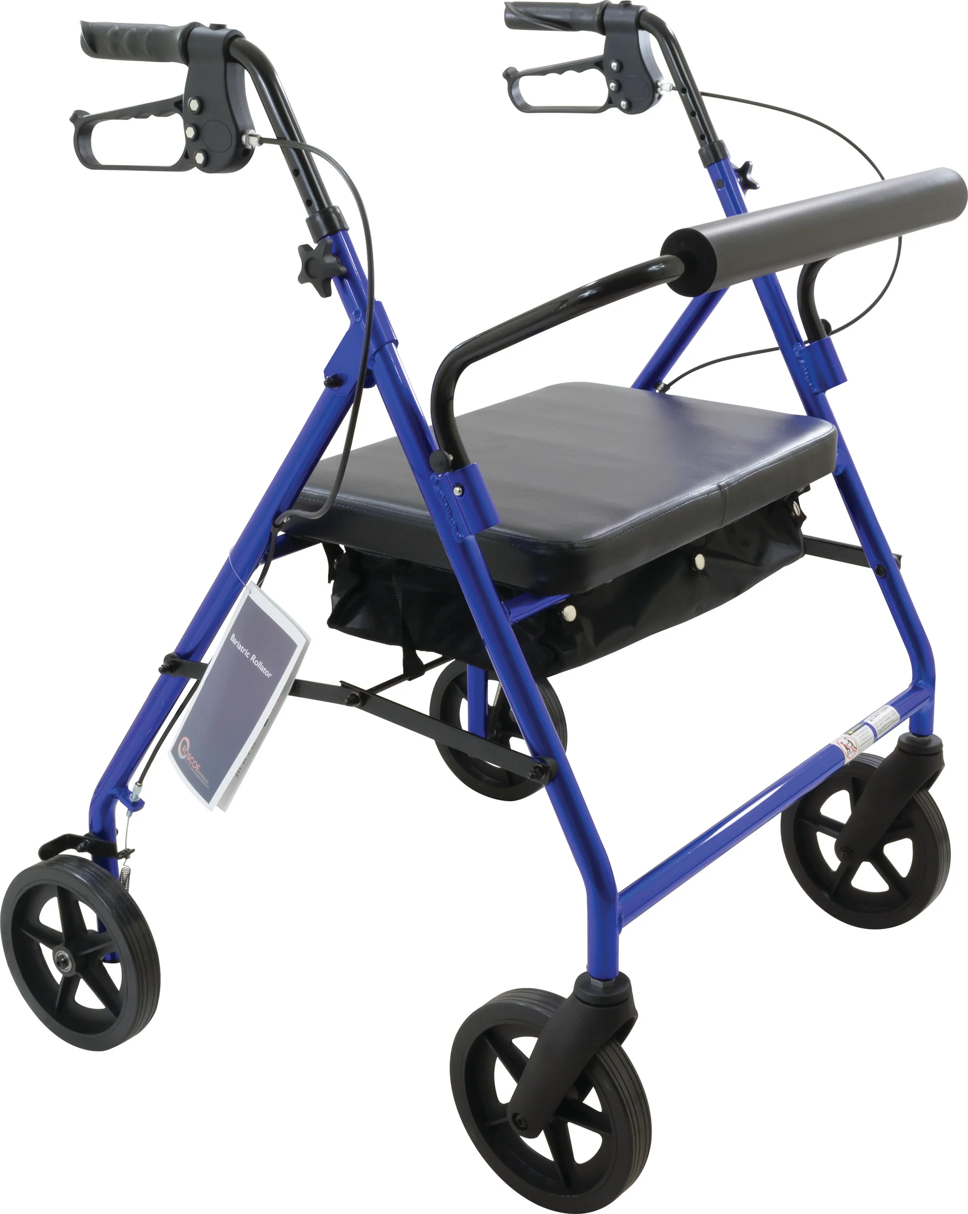 Bariatric Rollator with 8″ wheels, Blue (1EA)