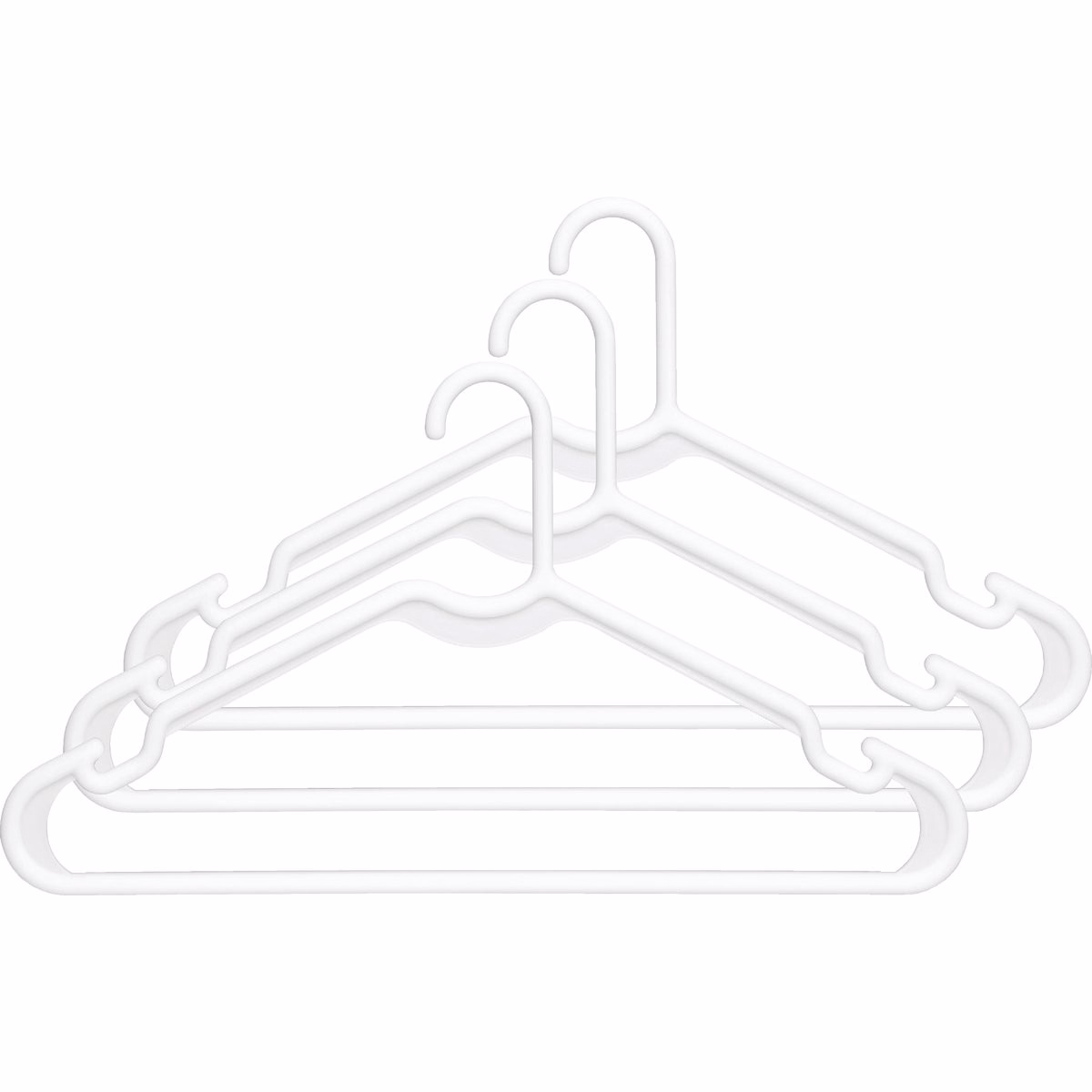 Whitmor Heavy Duty White Tubular Plastic Clothes Hanger (3-Pack)