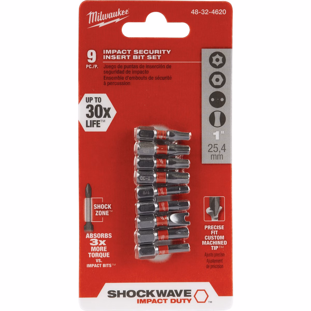 Milwaukee SHOCKWAVE Security Insert Impact Screwdriver Bit Set (9-Piece)
