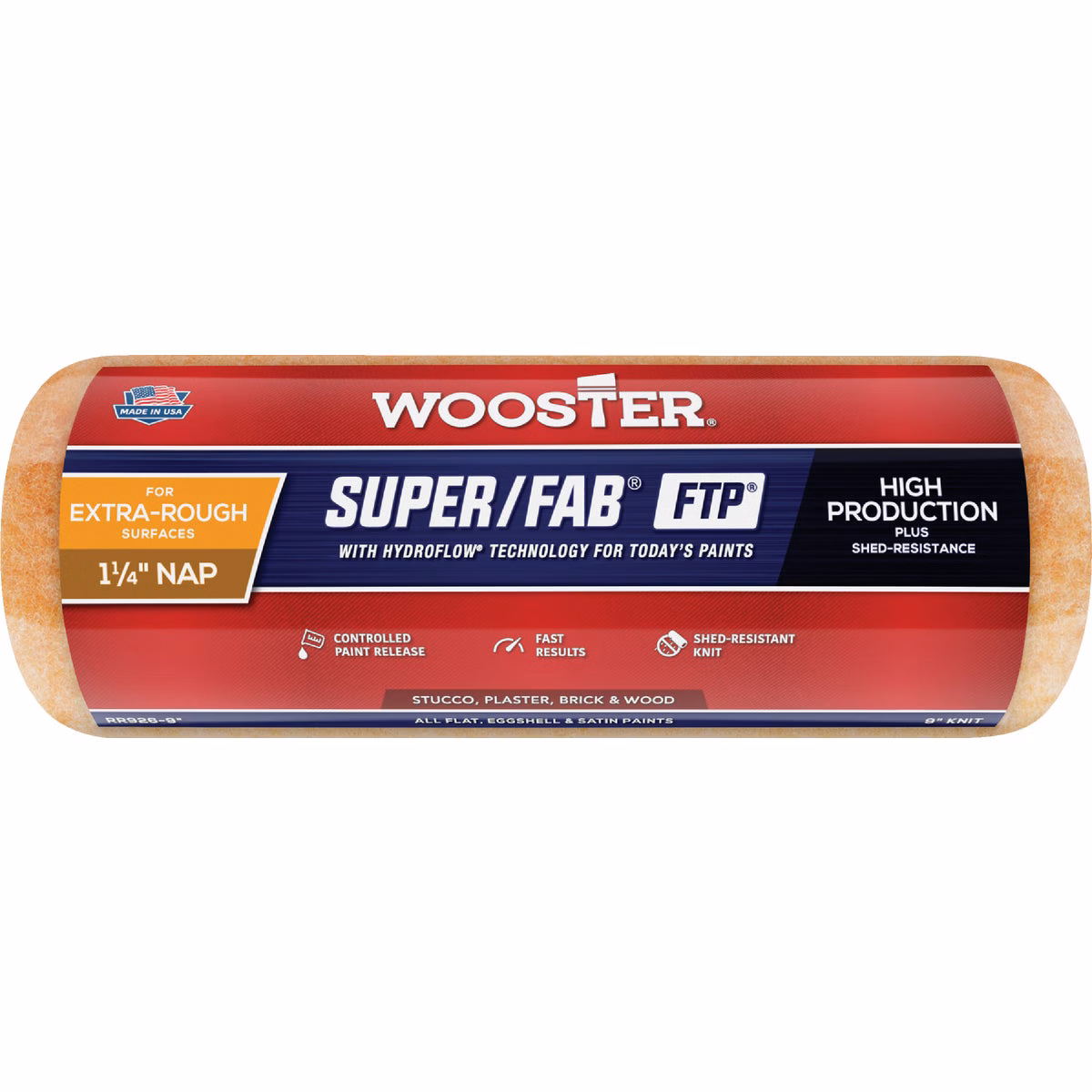 Wooster Super/Fab FTP 9 In. x 1-1/4 In. Knit Fabric Roller Cover
