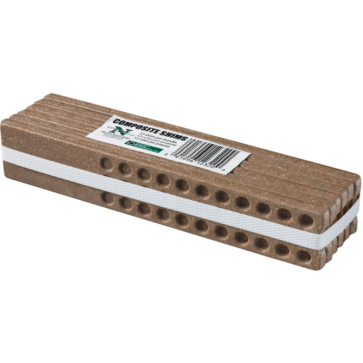 Nelson Wood Shims 8 In. L Holed Composite Shims (12-Count)