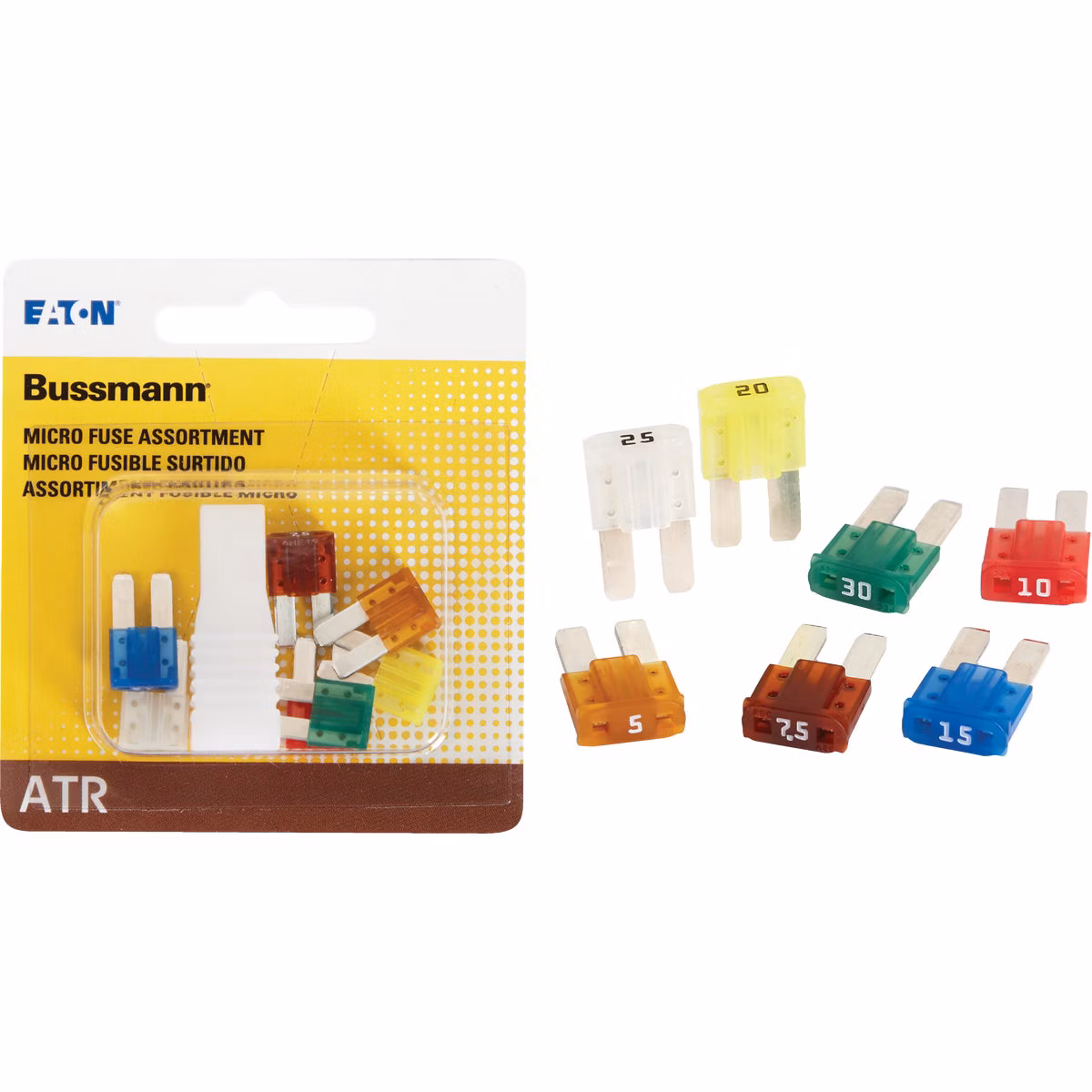 Bussmann ATR (Micro II) Fuse Assortment with Fuse Puller (7-Piece)