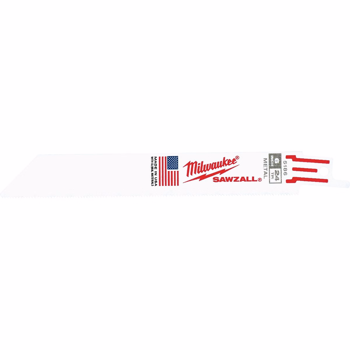 Milwaukee SAWZALL 6 In. 24 TPI Metal Reciprocating Saw Blade, Bulk