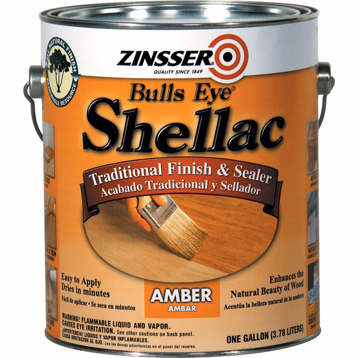 Zinsser Bulls Eye Amber Shellac, Gallon