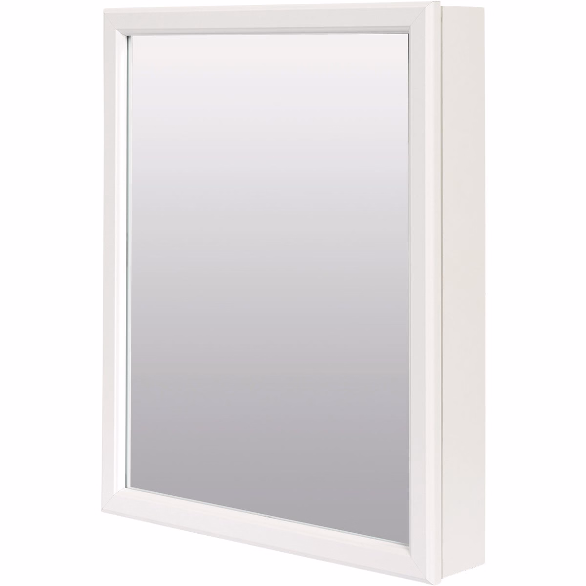 Zenna Home White 20 In. W. x 25 In. H. x 4.5 In. D. Single Mirror Surface Mount Framed Medicine Cabinet