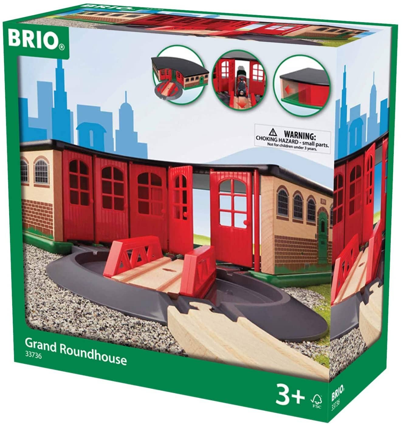 Brio World – 33736 Grand Roundhouse | 2 Piece Toy Train Accessory For Kids Age 3 And Up