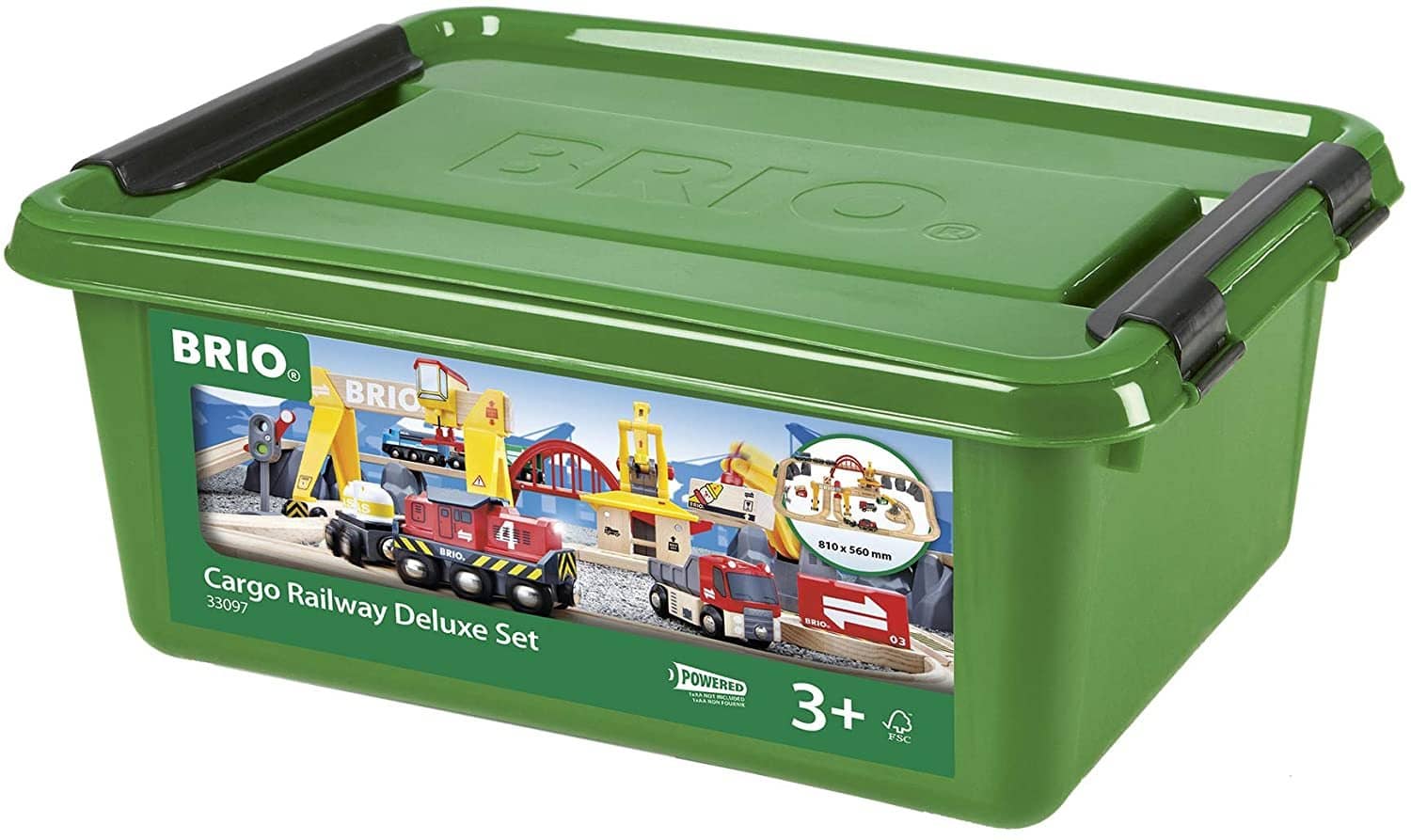 Brio 33097 Cargo Railway Deluxe Set | 54 Piece Train Toy With Accessories And Wooden Tracks For Kids Age 3 And Up