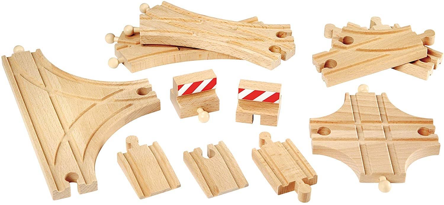 Brio World – 33307 Advanced Expansion Pack | 11 Piece Set Of Wooden Train Tracks For Kids Ages 3 And Up