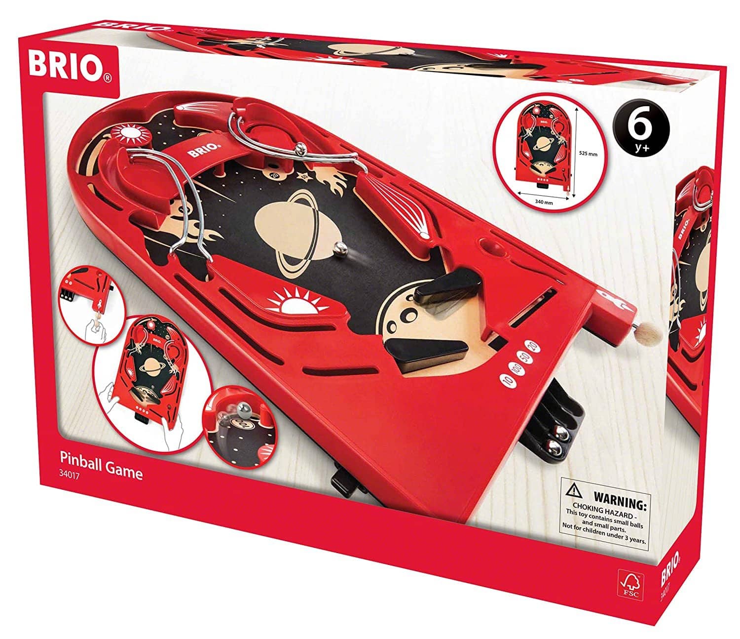 Brio 34017 Pinball Game | A Classic Vintage, Arcade Style Tabletop Game For Kids And Adults Ages 6 And Up