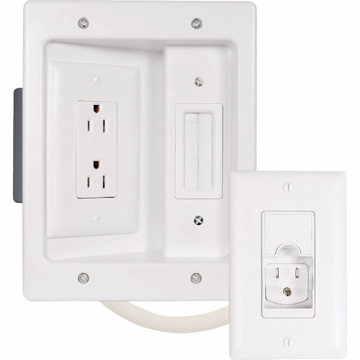 Legrand On-Q In-Wall TV Power & Cable Management Kit, White