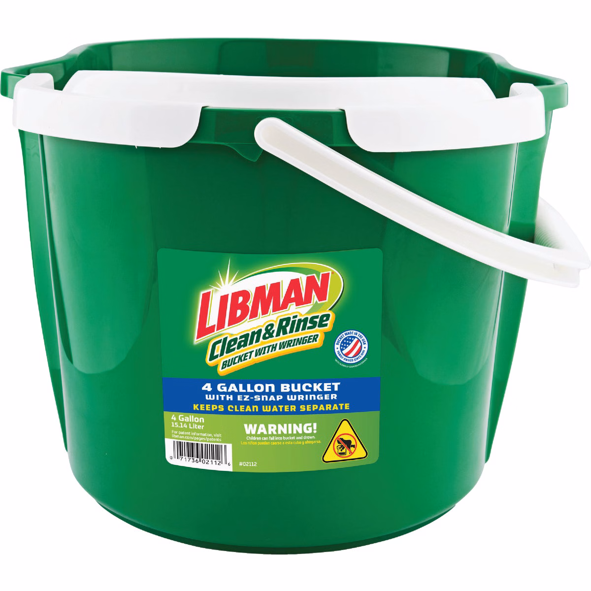 Libman 4 Gal. Green Clean & Rinse Bucket with Wringer
