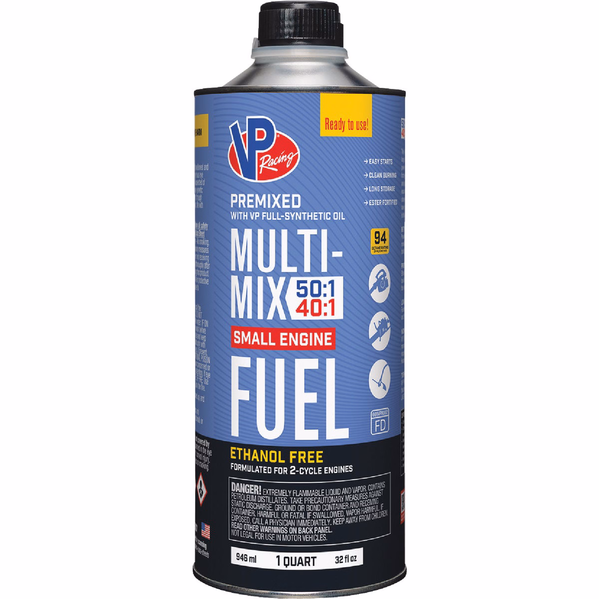 VP Racing Fuels 32 Oz. 40:1/50:1 Ethanol-Free Multi-Mix Gas & Oil Pre-Mix