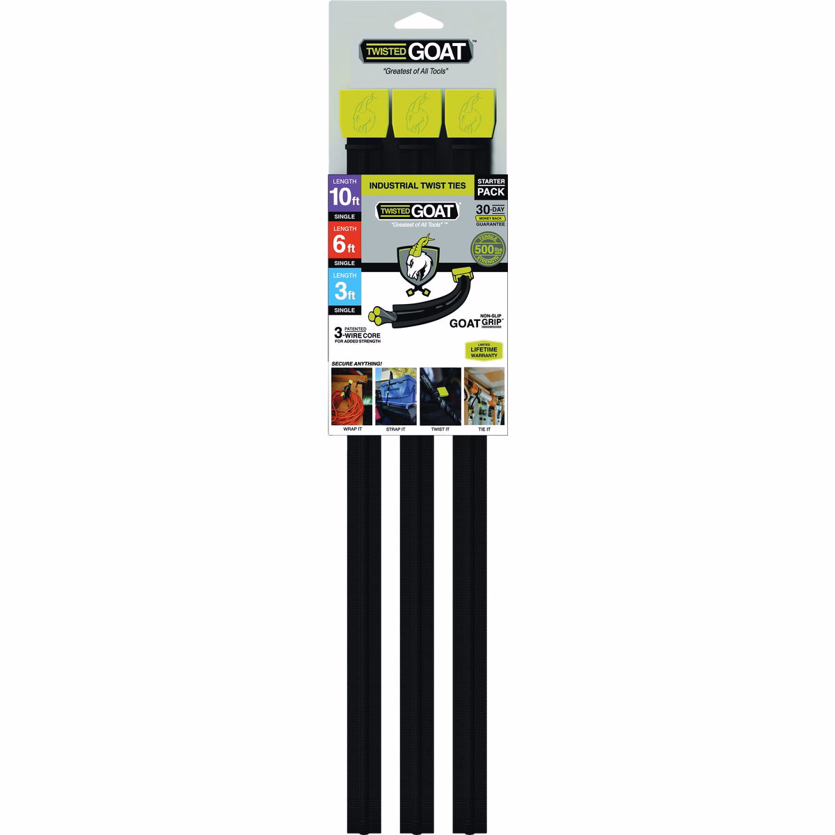Twisted GOAT Industrial Twist Ties Starter Pack (3-Pack)