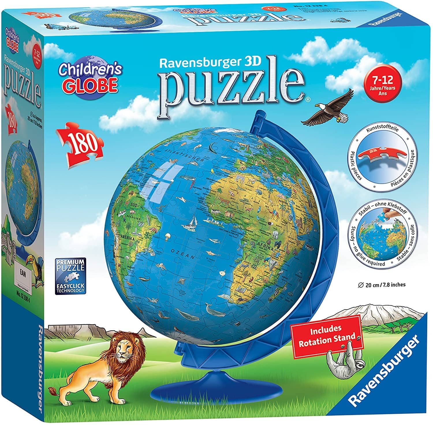 Ravensburger Childrens World Globe 180 Piece 3D Jigsaw Puzzle