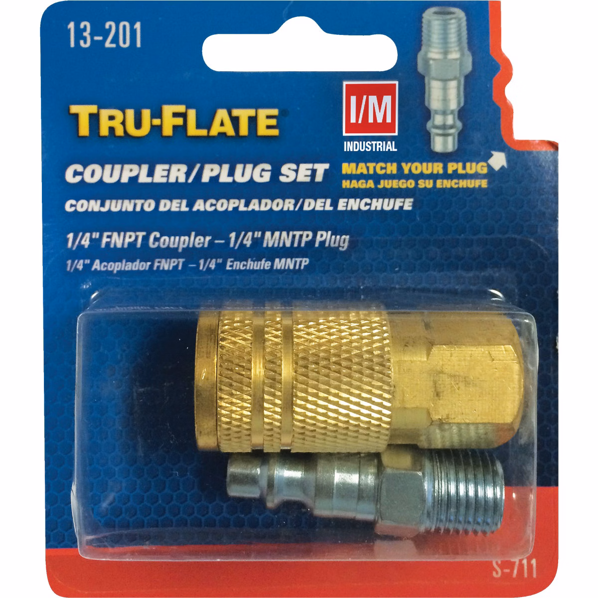Tru-Flate Industrial/Milton Steel-Plated Coupler & Nipple Set