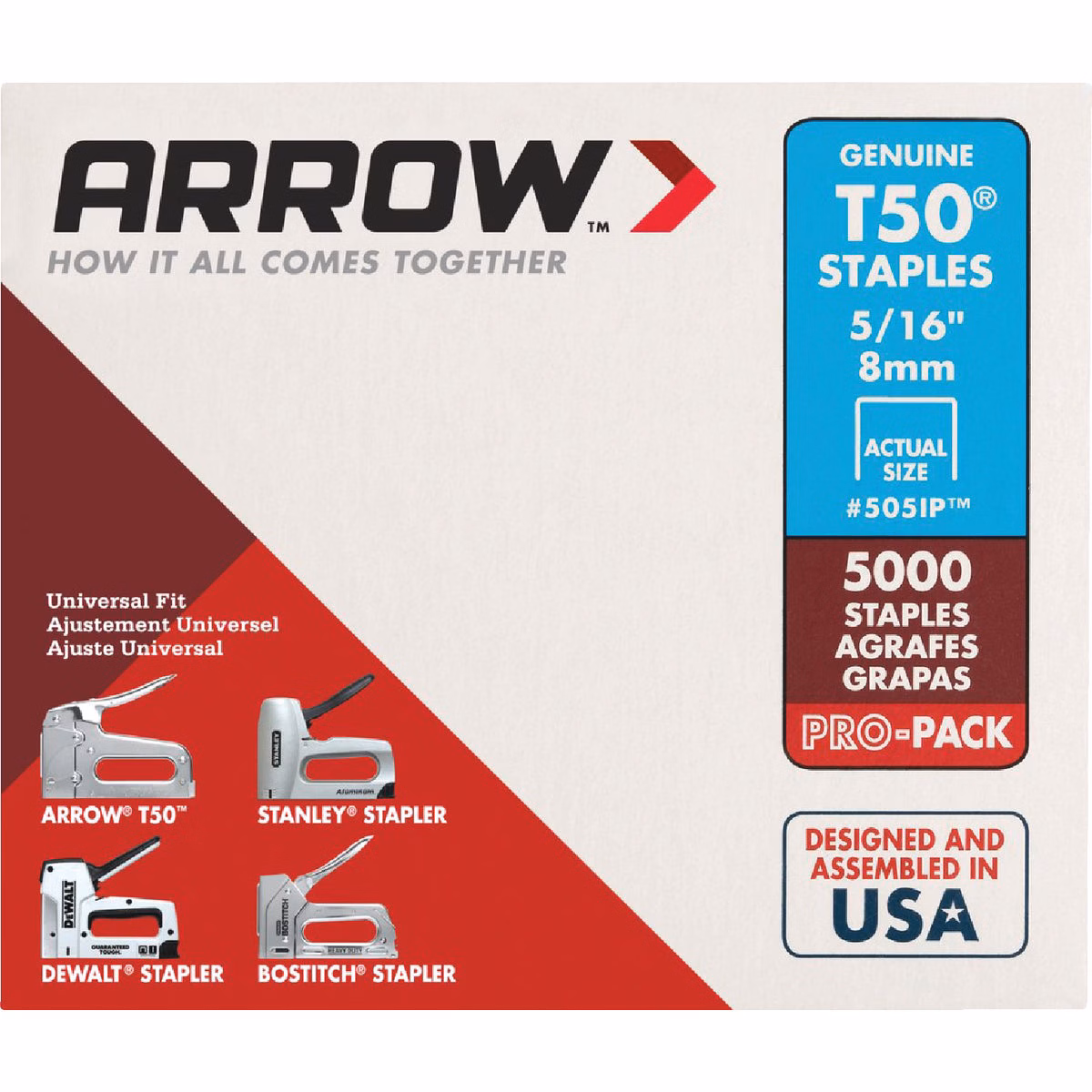 Arrow T50 Pro-Pack Heavy-Duty Staple, 5/16 In. (5000-Pack)