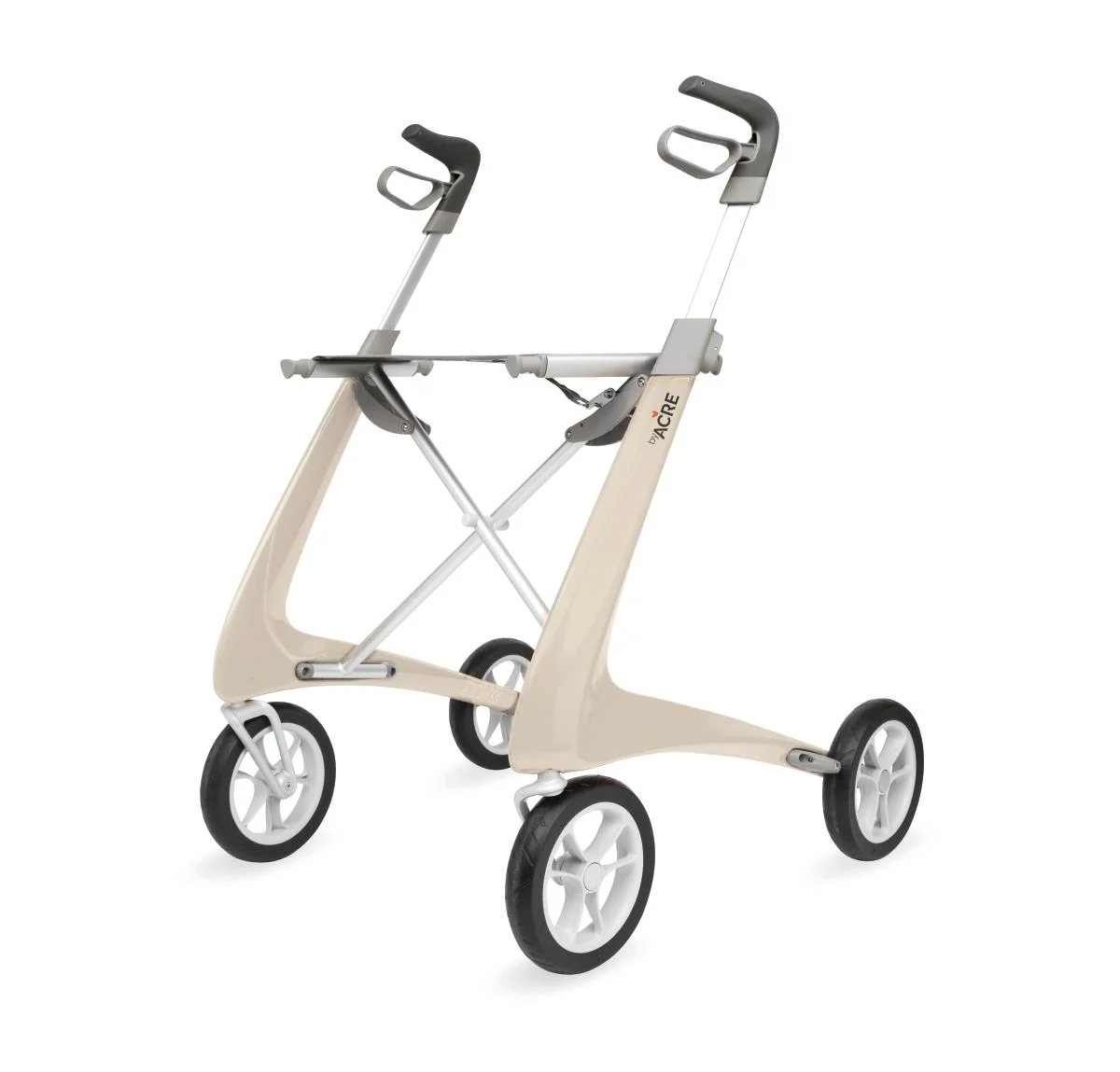Carbon Fiber Ultralight Rollators, Comfort Seat, White