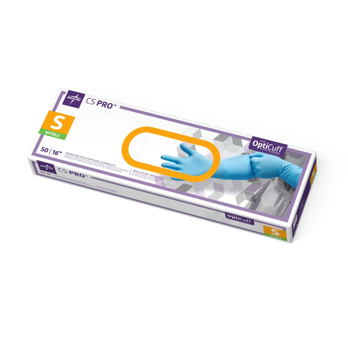CS Pro 16″ Cuff Nitrile Exam Gloves, Small (case of 500)