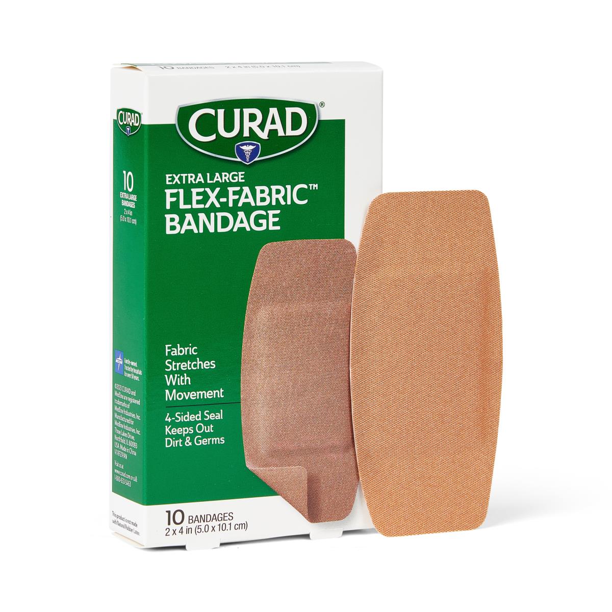 CURAD XL Flex-Fabric Bandages, 2″x4″ (case of 24)