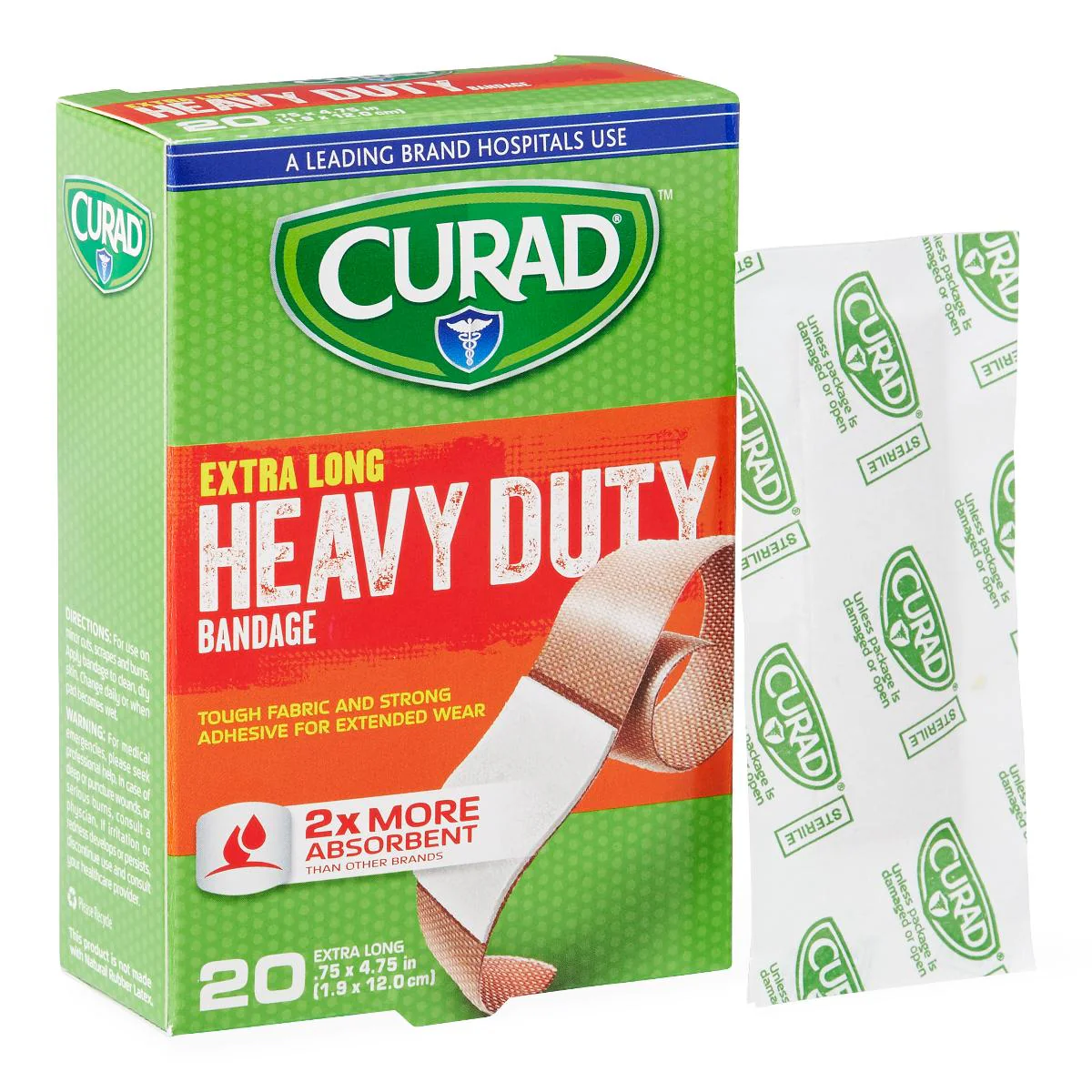 CURAD Heavy Duty Bandages, 0.75″x 4.75″ (case of 24)