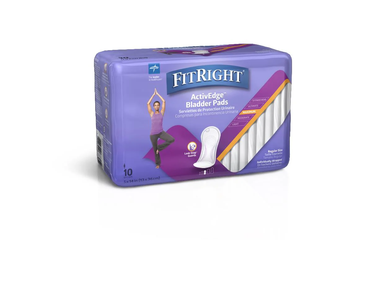 FitRight Bladder Control Pads, Maximum, 5.5″ x 13.75″ (case of 120)