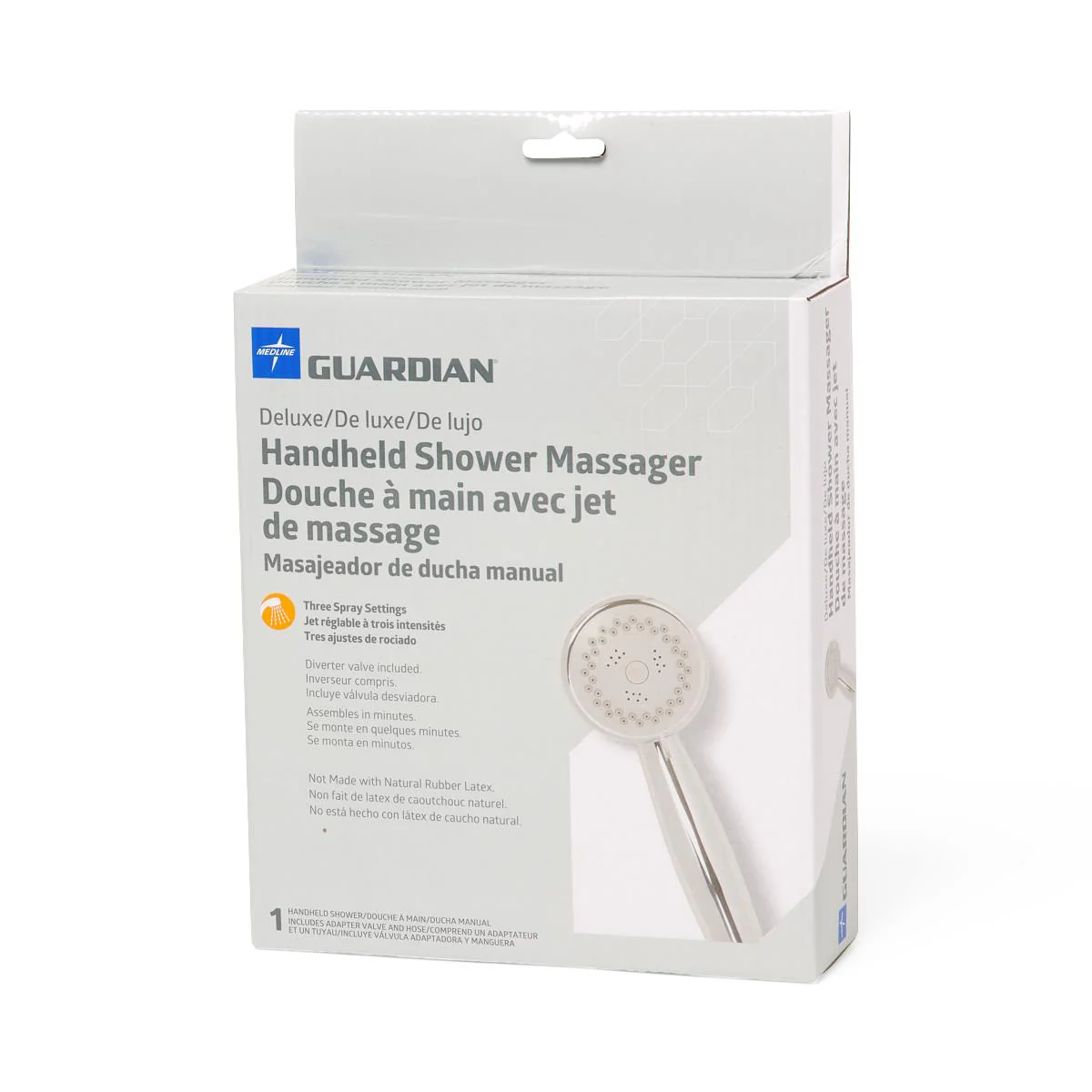 Deluxe Chrome Handheld Showerhead with 3 Massage Functions