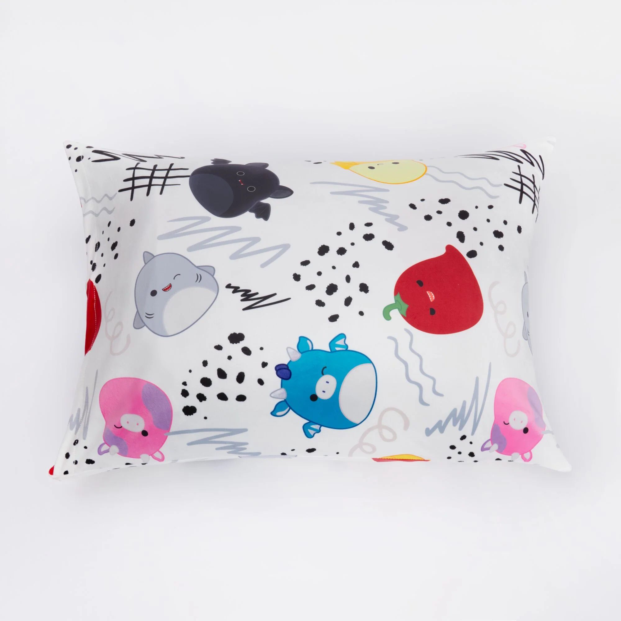 “Squish Vibes” White SquishPillow Pillowcase (Standard)