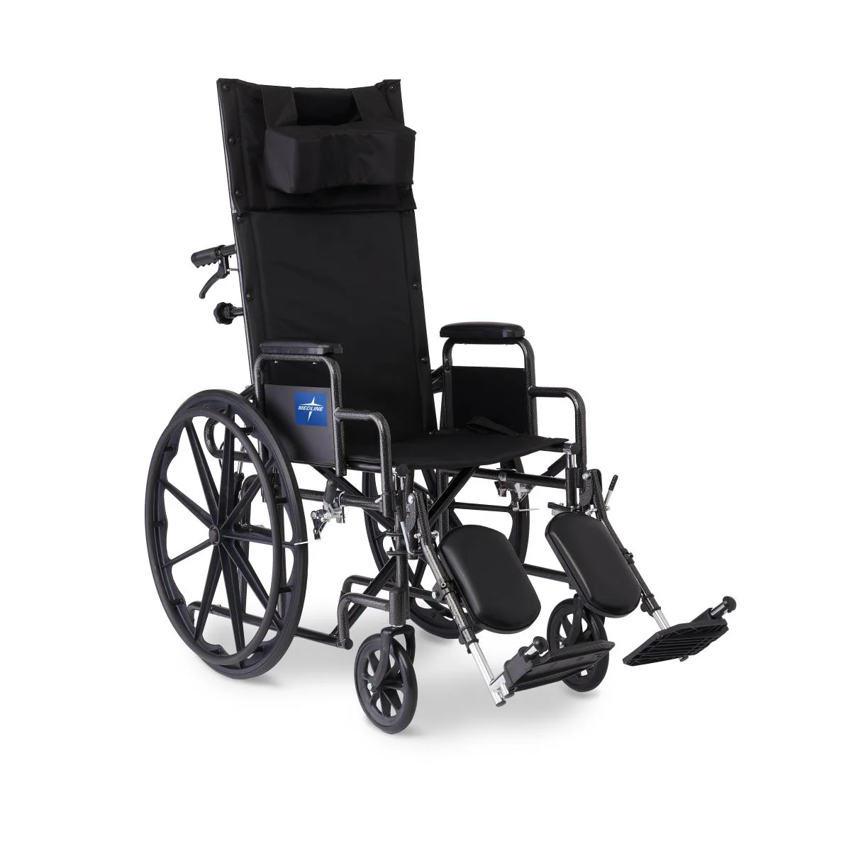 Reclining Wheelchair with Desk-Length Arms, Nylon, 20″ Wide