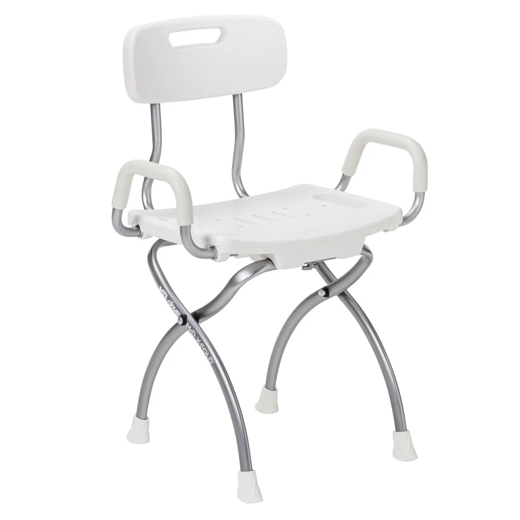 X-Fold Shower Chair, Pearl/ White