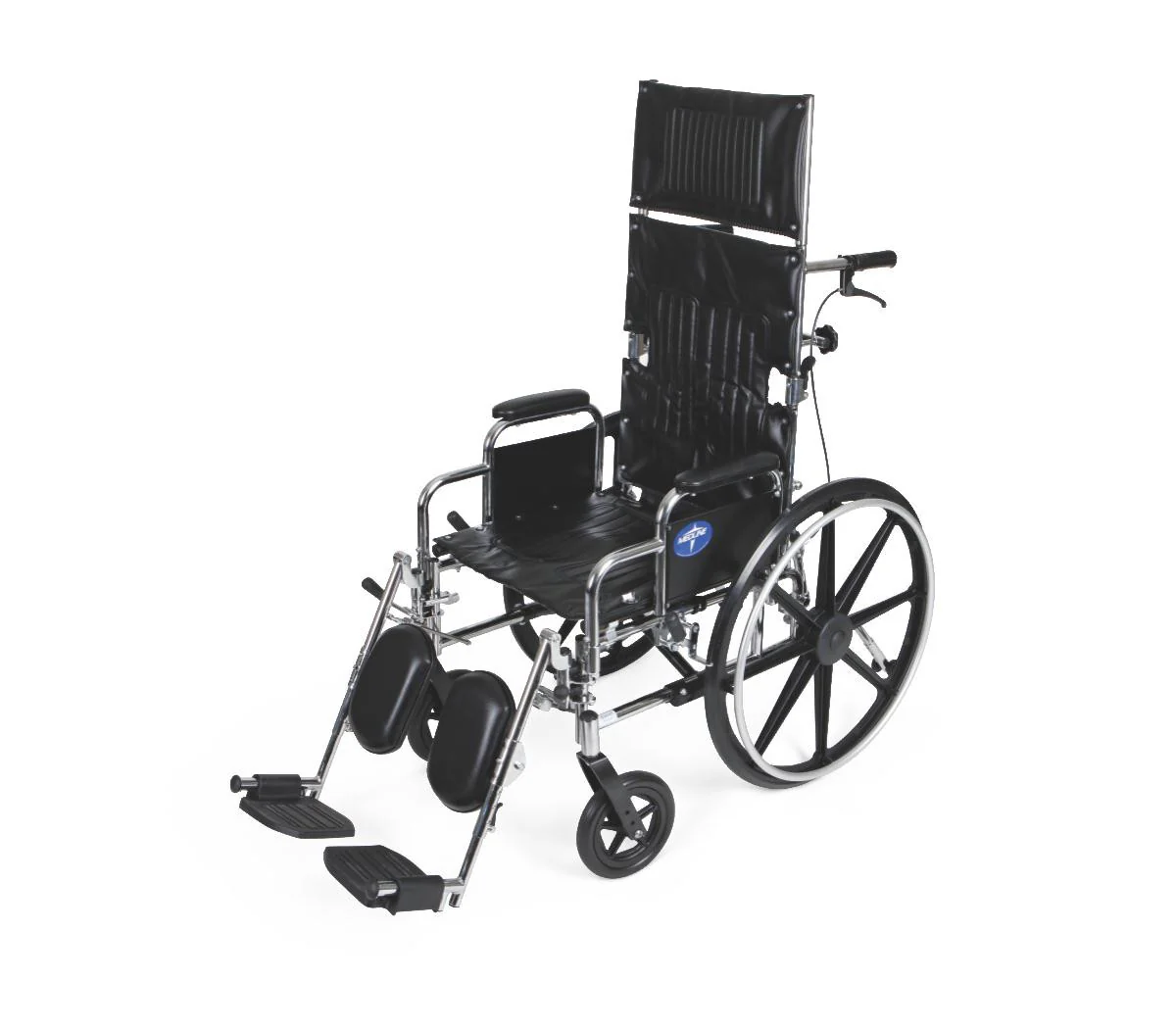 Excel Reclining Wheelchair with Removable Desk-Length Arms and Elevating Leg Rests, 18″