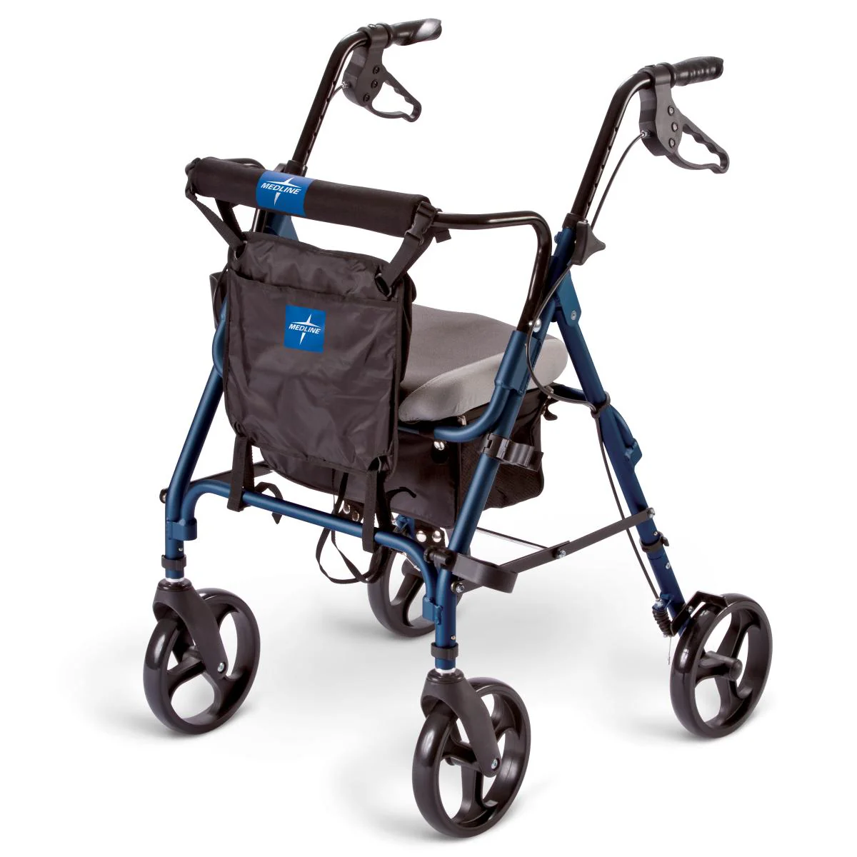Deluxe Comfort Rollator with 8″ Wheels, Blue