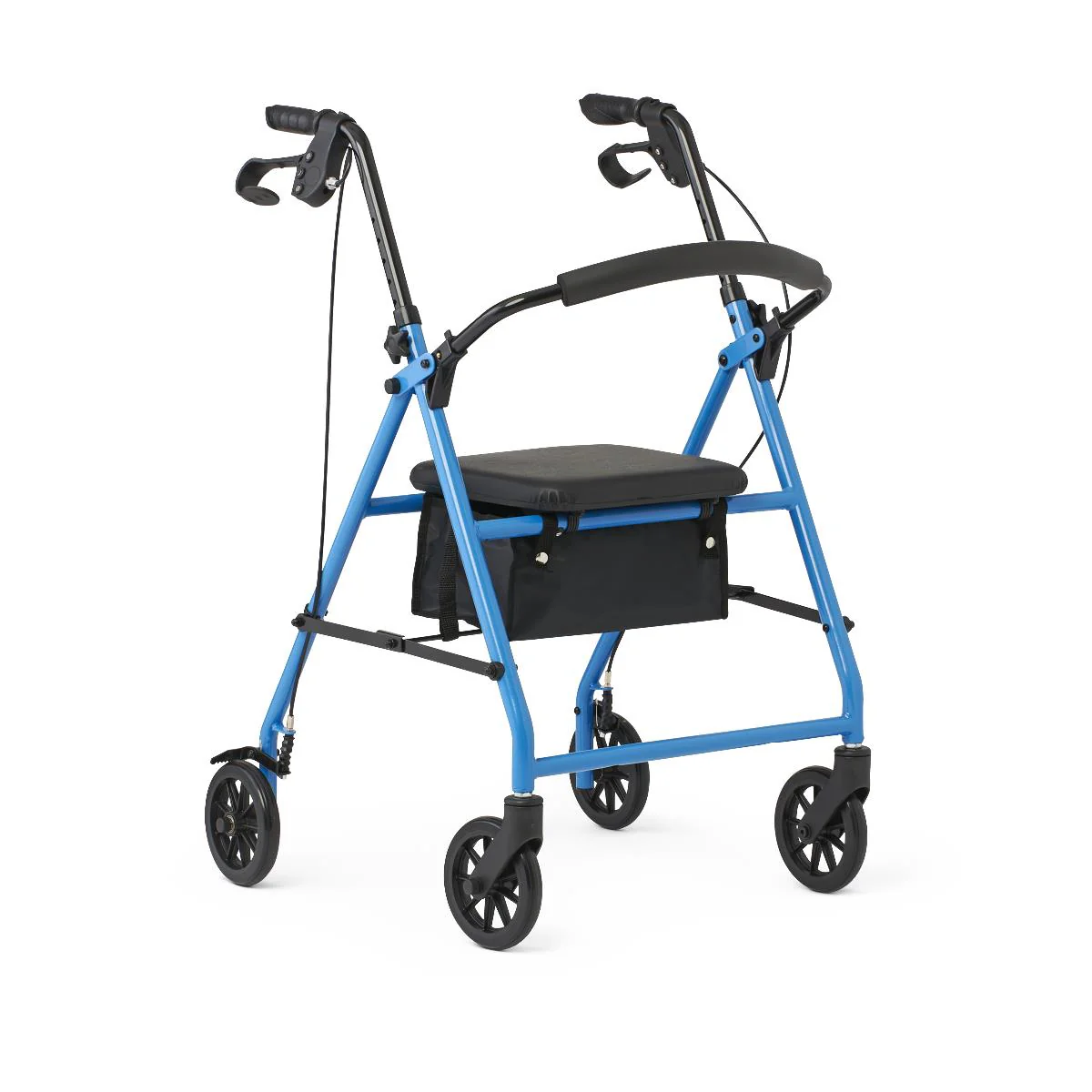 Basic Steel Rollator with 6″ Wheels, Light Blue