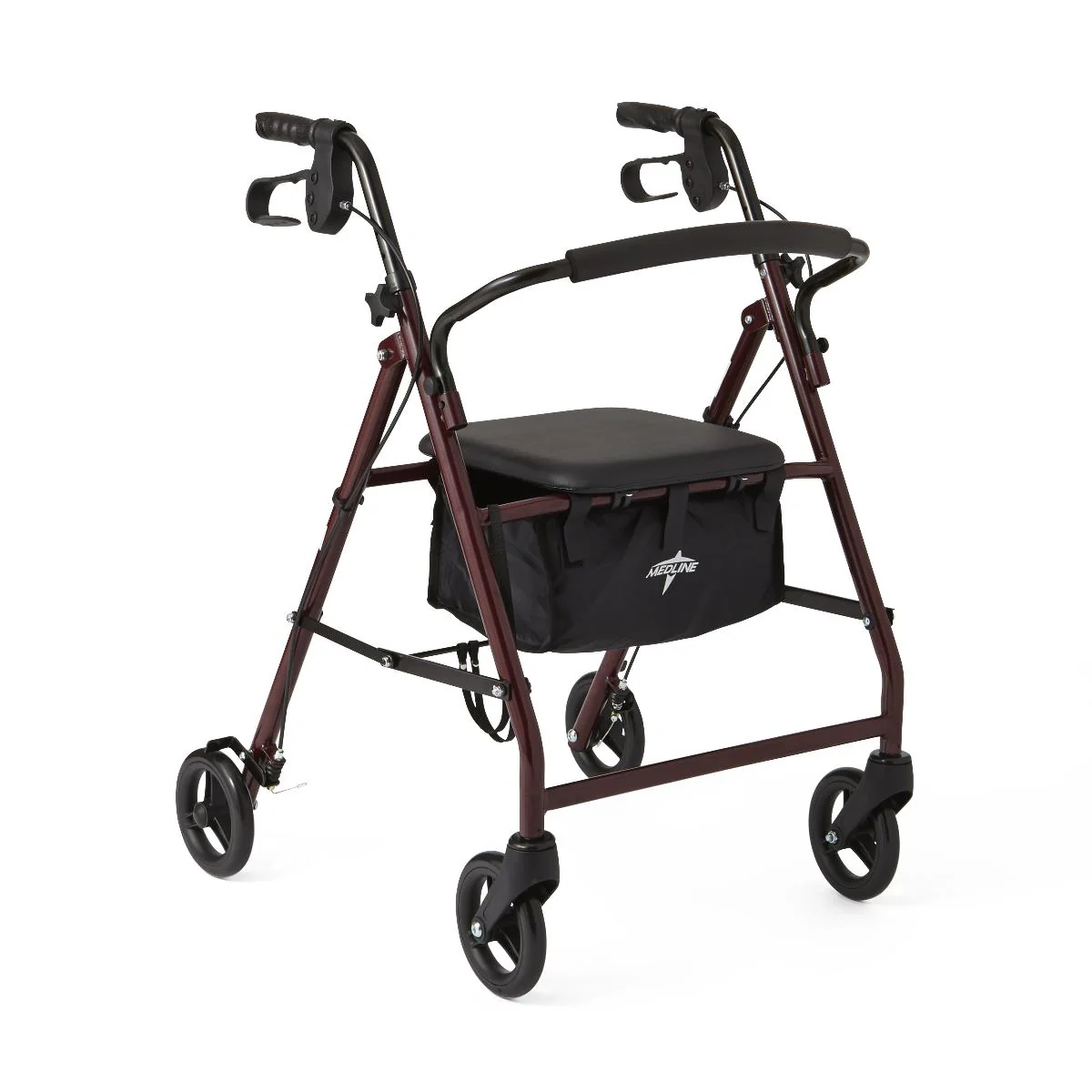 Basic Rollator with 6″ Wheels, Burgundy