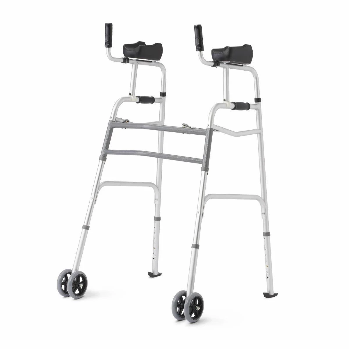 Aluminum Upright Folding Walker with 5″ Wheels, Junior