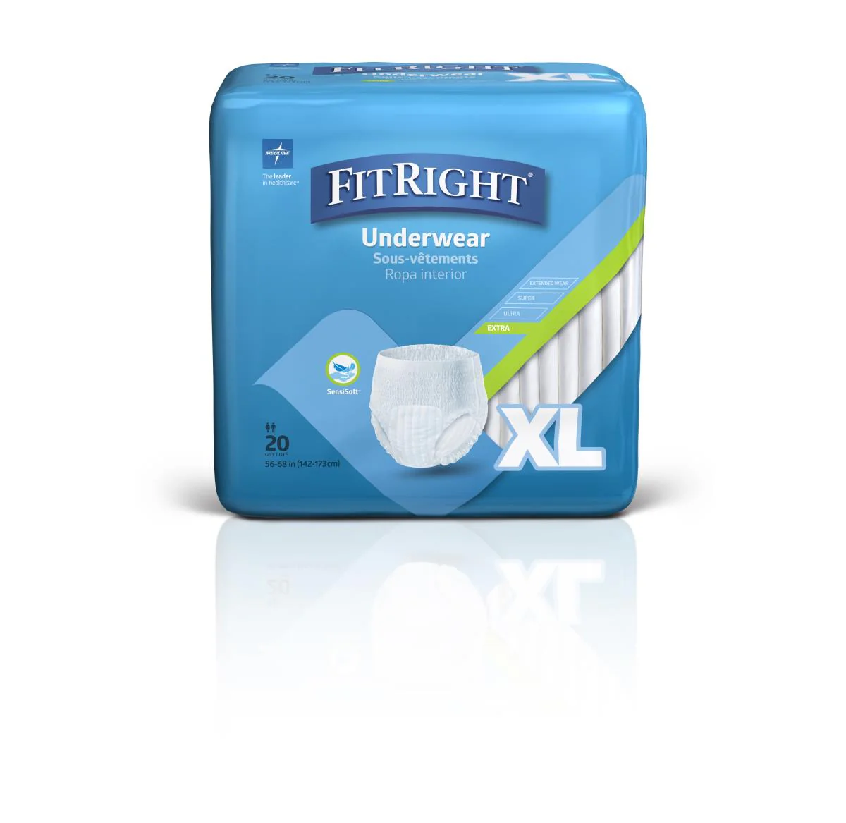 FitRight Extra Protective Underwear, X-Large, 56″-68″ (bag of 20)
