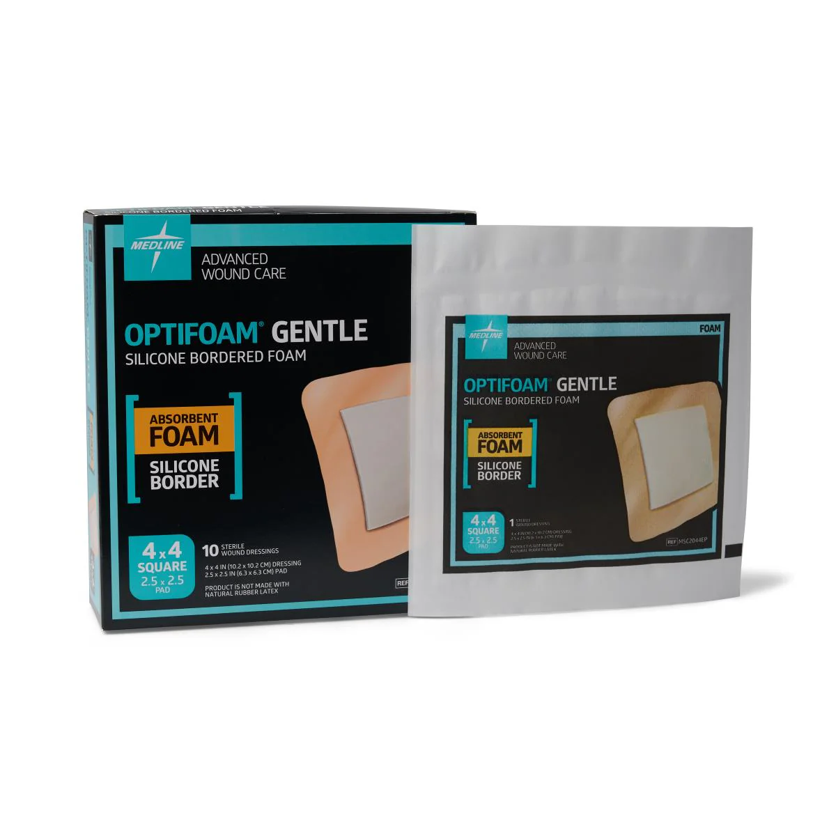Optifoam Gentle Foam Wound Dressing, 4″x 4″ (box of 10)