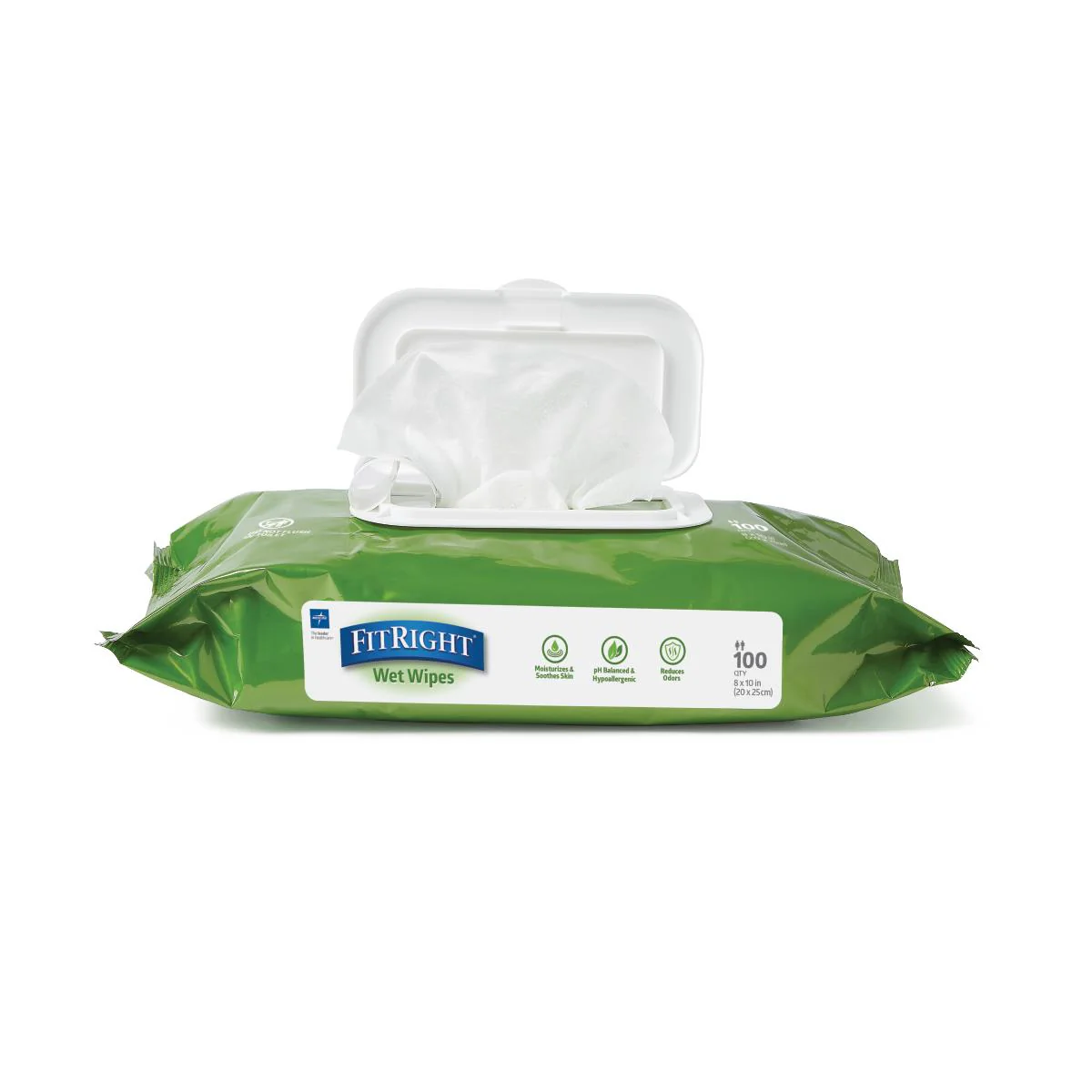 FitRight Aloe Scented Wet Wipes, 8″ x 10″, Flip Top Lid (case of 6)