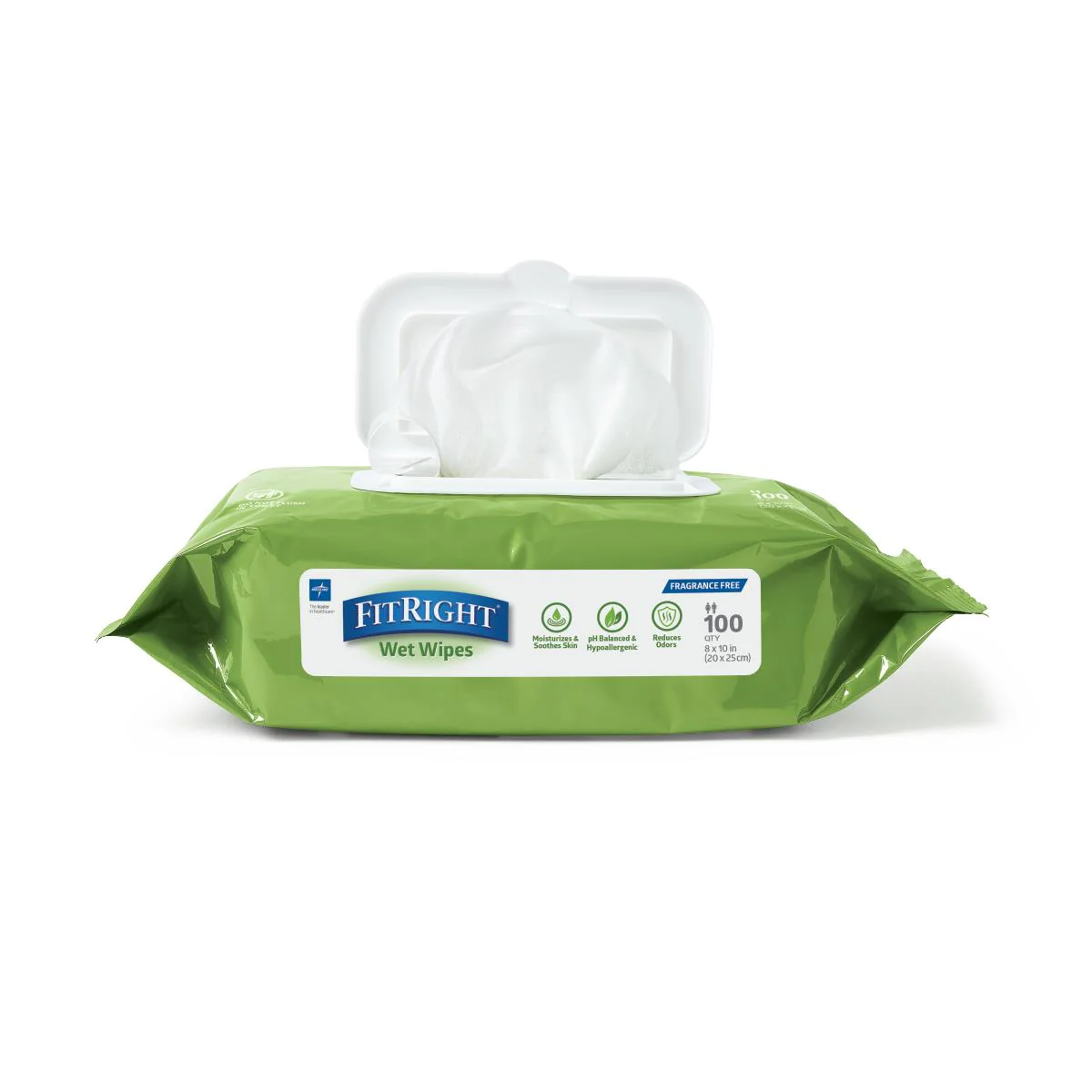 FitRight Aloe Fragrance-Free Wet Wipes, 8″ x 10″, Flip Top Lid (case of 6)