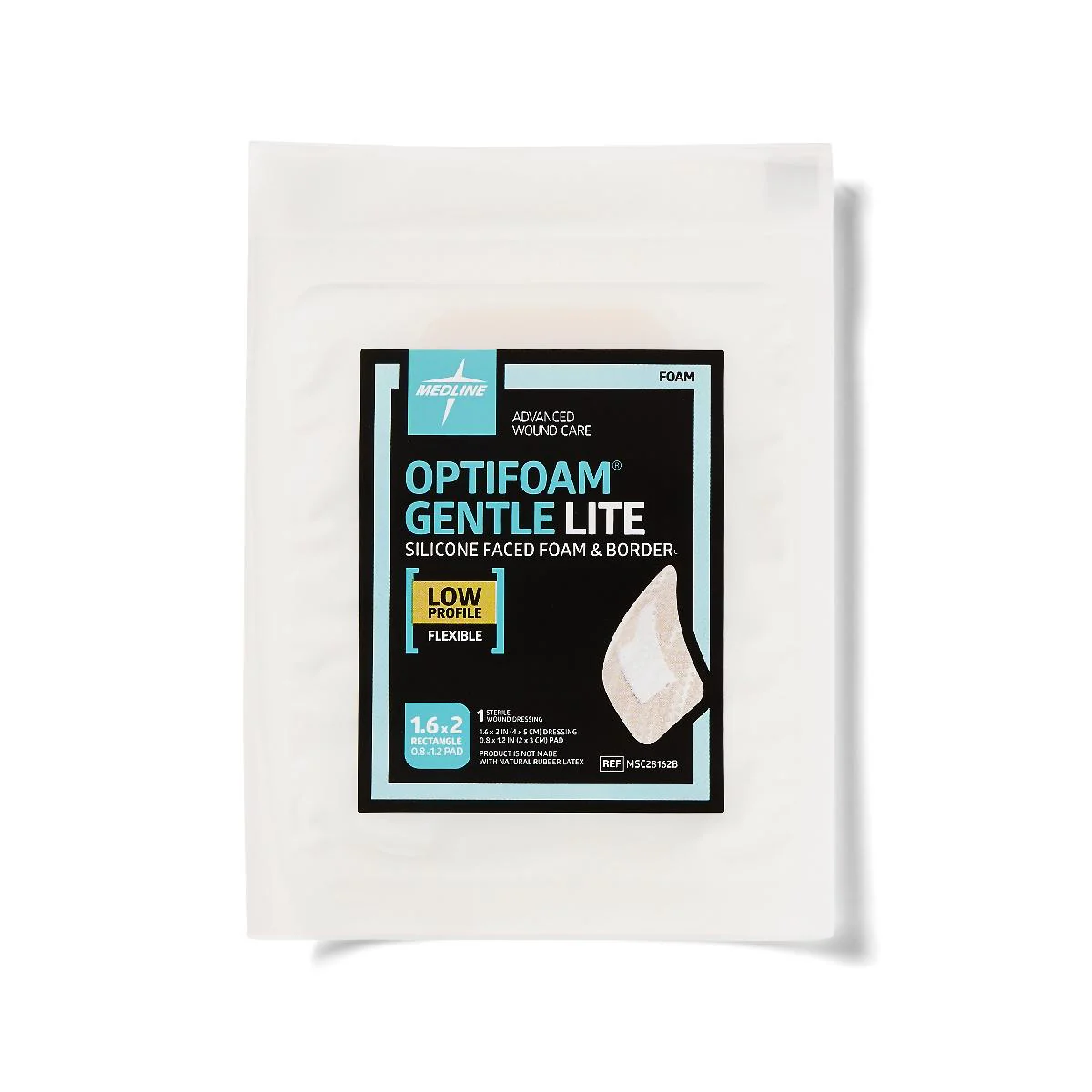 Optifoam Gentle Lite Foam Dressing, 1.6″ x 2″ (1EA)